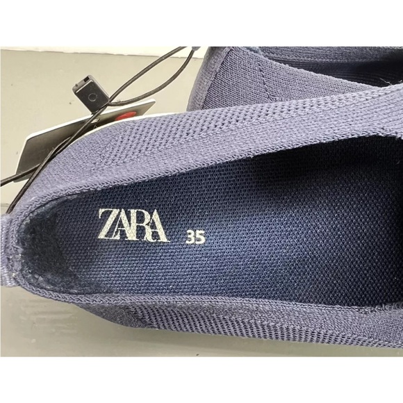 Zara Knit Mesh Slip On Sneakers Shoes Navy Size 35EU/5-5.5US New W/Tags - Picture 8 of 9